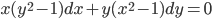 x(y^2-1)dx+y(x^2-1)dy=0